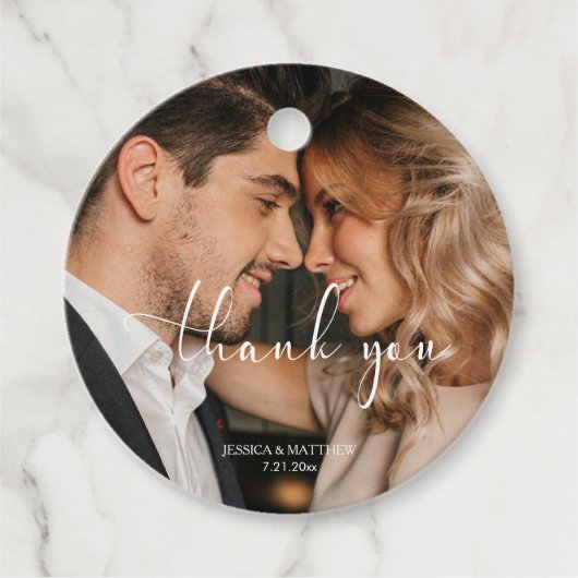 Thank You Photo Script Wedding Bedankjes Labels (Voorkant)