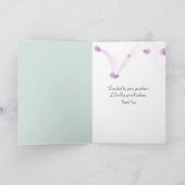 Thank You Pink Orchids On Green Bamboo Kaart (Binnen)