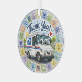 Thank you Postal Workers  Glas Ornament (Voorkant links)