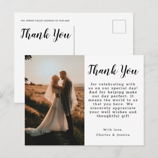 Thank You Postcard Briefkaart (Voorkant / Achterkant)