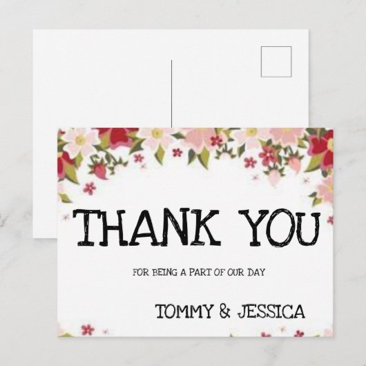 Thank you Postcard Briefkaart (Voorkant / Achterkant)