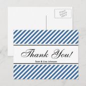 Thank you postcards | Blauwe stripper Briefkaart (Voorkant / Achterkant)