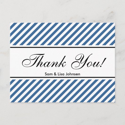 Thank you postcards | Blauwe stripper Briefkaart (Voorkant)
