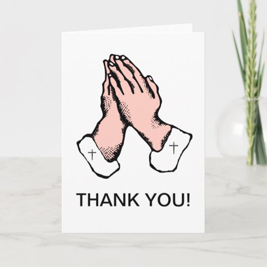 Thank You Praying Hands Church Card Bedankkaart (Voorkant)