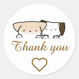 Thank you, puppy’s, hondjes  ronde sticker