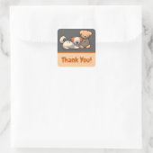 Thank You puppy’s  Vierkante Sticker (Tas)