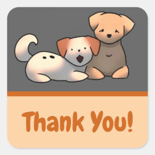 Thank You puppy’s  Vierkante Sticker