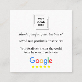 Thank You QR Code Review Marketing Stijl Vierkante Visitekaartje