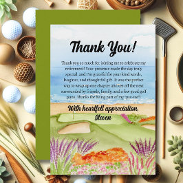 Thank You Retirement Golf Course by the Beach Bedankkaart