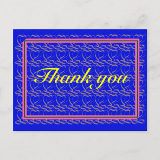 Thank you ~ribbon heart blue~ briefkaart