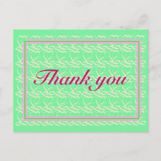 Thank you ~ribbon heart light green~ briefkaart