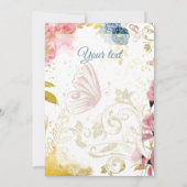 Thank you, rose gold floral  kaart (Achterkant)