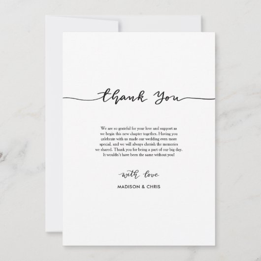 Thank You Script Elegant Wedding Photo Collage Bedankkaart (Achterkant)