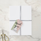Thank You Script | Geometrisch patroon Blush & Min Cadeaulabel (Met Touw)