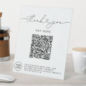 Thank You Script Hart Scan Me QR Code Logo Reclamebord Met Voetstuk (Insitu)