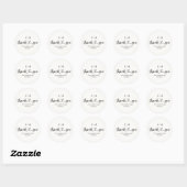 Thank You Script Heart Wedding Round Sticker (Vel)