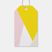 Thank You Script | Roze & Geel Geometrisch Patroon Cadeaulabel (Achterkant)