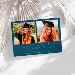 Thank You Script Stars Teal Grad Multi Foto Aankondiging