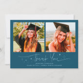 Thank You Script Stars Teal Grad Multi Foto Aankondiging (Voorkant)