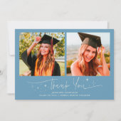 Thank You Script Sterren Denim Blauwe Grad Multi F Aankondiging (Voorkant)