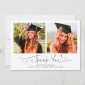 Thank You Script Sterren Witte Grad Multi Foto Aankondiging (Voorkant)