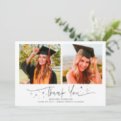 Thank You Script Sterren Witte Grad Multi Foto Aankondiging (Staand voorkant)