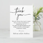 Thank You Script Wedding Photo Thank You Card Bedankkaart (Staand voorkant)