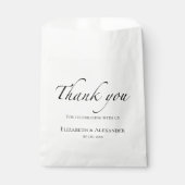 Thank You Script | Zwart-wit bruiloft Bedankzakje (Voorkant)