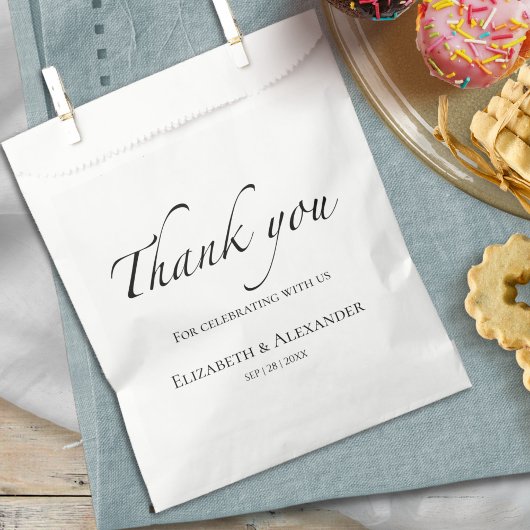 Thank You Script | Zwart-wit bruiloft Bedankzakje