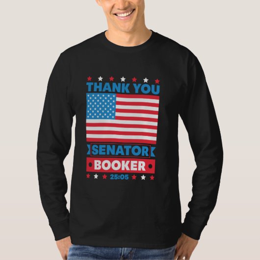 Thank you, Senator Cory Booker, 2005 USA Flag T-shirt (Voorkant)