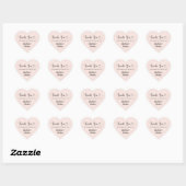 Thank you sharing our day blush pink taupe wedding hart sticker (Vel)