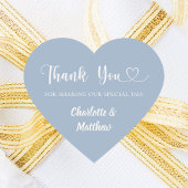 Thank you sharing our day dusty blue wedding hart sticker