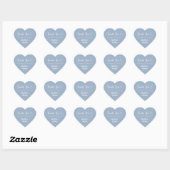 Thank you sharing our day dusty blue wedding hart sticker (Vel)