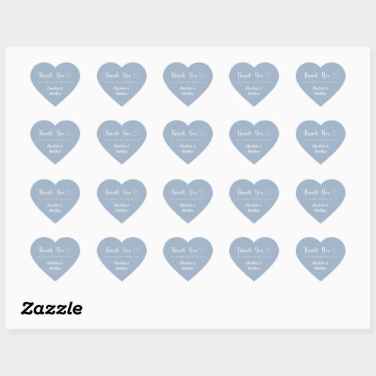 Thank you sharing our day dusty blue wedding hart sticker (Vel)