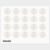 Thank you sharing our day ivory monogram wedding ronde sticker (Vel)