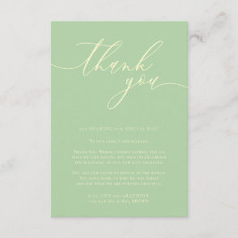 Thank you simple minimalist Pistachio & Cream Informatiekaartje