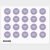 Thank You Simple Retro Font Wedding Pretty Purple Ronde Sticker (Vel)
