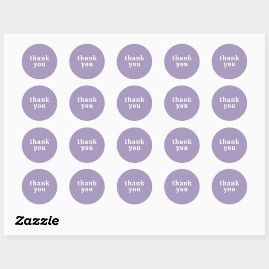 Thank You Simple Retro Font Wedding Pretty Purple Ronde Sticker (Vel)