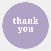 Thank You Simple Retro Font Wedding Pretty Purple Ronde Sticker (Voorkant)