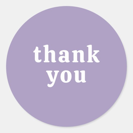 Thank You Simple Retro Font Wedding Pretty Purple Ronde Sticker (Voorkant)