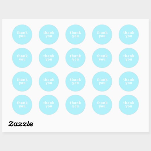 Thank You Simple Retro Font Wedding Turquoise Ronde Sticker (Vel)