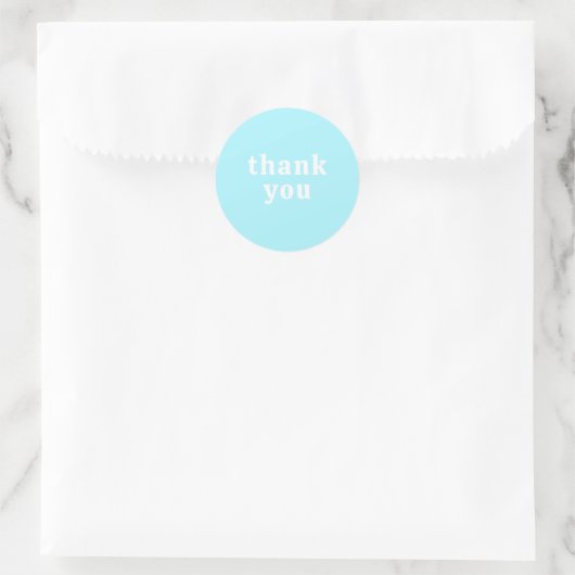 Thank You Simple Retro Font Wedding Turquoise Ronde Sticker (Tas)