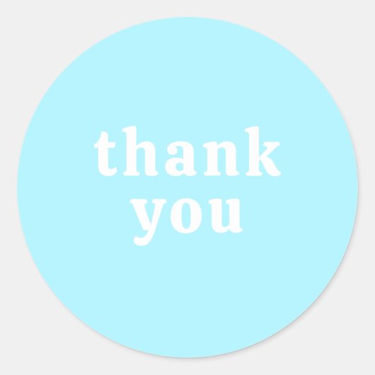 Thank You Simple Retro Font Wedding Turquoise Ronde Sticker (Voorkant)
