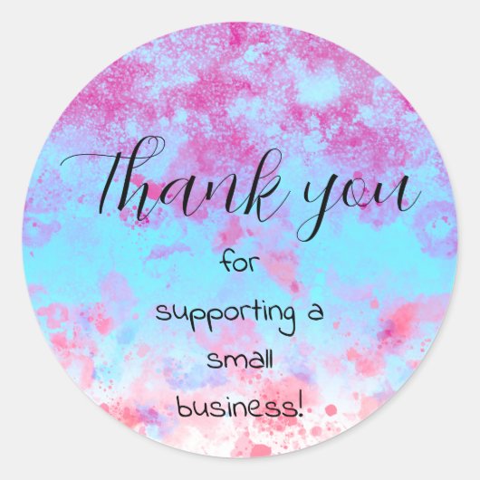 Thank You Small Business Paint Splash Personalize Ronde Sticker (Voorkant)