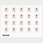 Thank You Small Business Red Heart Cookie Modern Ronde Sticker (Vel)