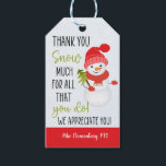 Thank You Snow Much For All You Do Christmas  Cadeaulabel<br><div class="desc">Show your appreciation for someone special with these adorable snowman Christmas gift tags</div>