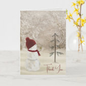 Thank You Snowman with Christmas star Kaart (Gele Bloem)