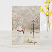 Thank You Snowman with Christmas star Kaart (Gele Bloem)