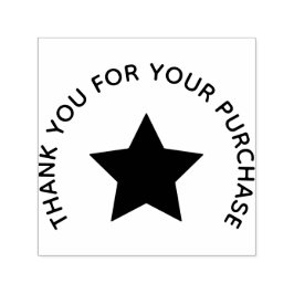 “Thank You” Star Accent Rubber Stamp Zelfinktende Stempel