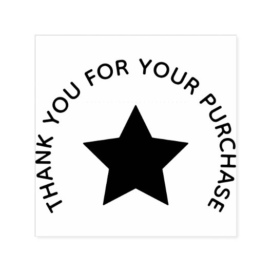 “Thank You” Star Accent Rubber Stamp Zelfinktende Stempel (Design)